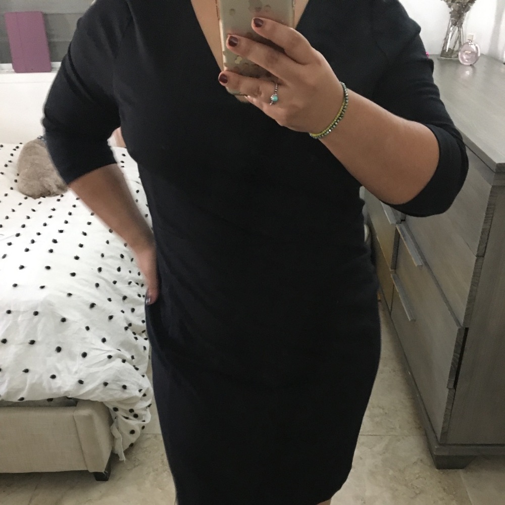 Ann Taylor Long Sleeve Black Dress
